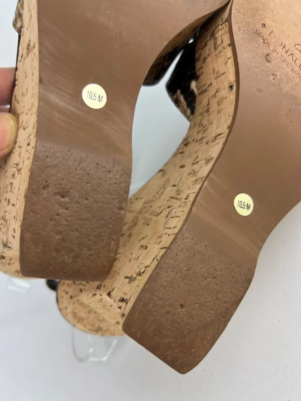 Donald J Pliner Womens Sail Platform Cork Wedge Sandals Brown Snake size 10.5